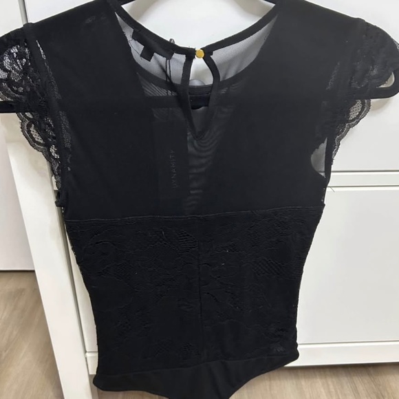 Dynamite Black Lace Bodysuit Top - Picture 2 of 3